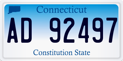 CT license plate AD92497