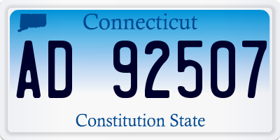 CT license plate AD92507