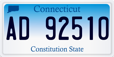 CT license plate AD92510