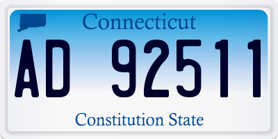 CT license plate AD92511