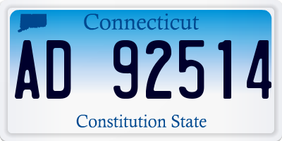 CT license plate AD92514