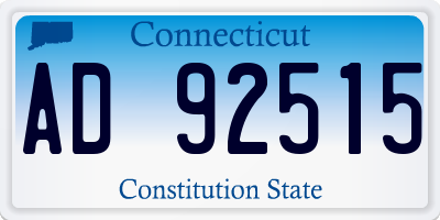 CT license plate AD92515