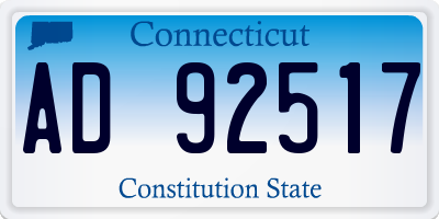 CT license plate AD92517