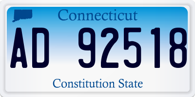 CT license plate AD92518