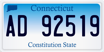 CT license plate AD92519