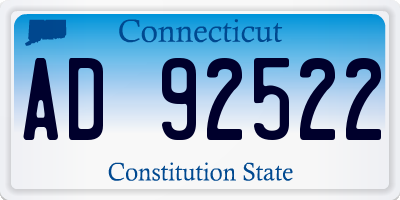 CT license plate AD92522