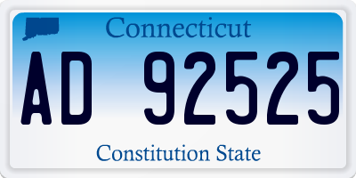 CT license plate AD92525