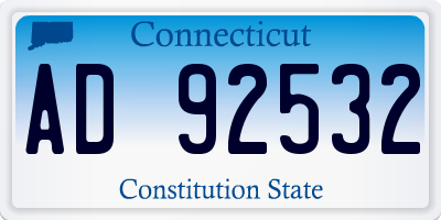 CT license plate AD92532