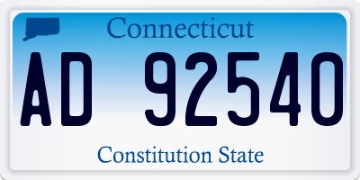 CT license plate AD92540