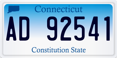 CT license plate AD92541