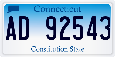 CT license plate AD92543