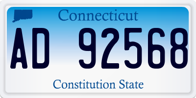 CT license plate AD92568