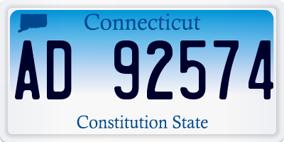 CT license plate AD92574