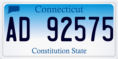 CT license plate AD92575