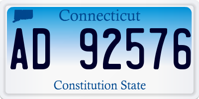 CT license plate AD92576