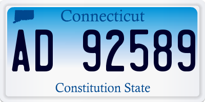 CT license plate AD92589