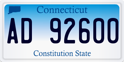 CT license plate AD92600