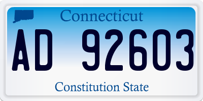 CT license plate AD92603