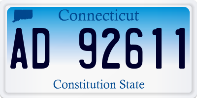 CT license plate AD92611