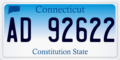CT license plate AD92622