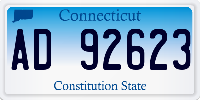 CT license plate AD92623