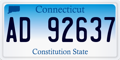 CT license plate AD92637