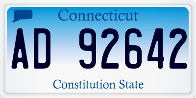 CT license plate AD92642