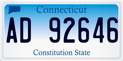 CT license plate AD92646