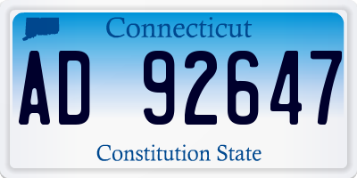 CT license plate AD92647