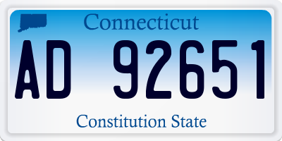 CT license plate AD92651