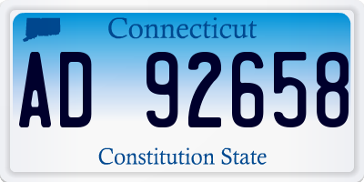CT license plate AD92658