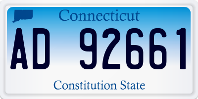 CT license plate AD92661