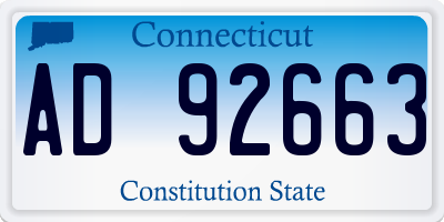 CT license plate AD92663