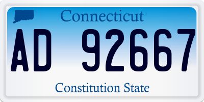 CT license plate AD92667
