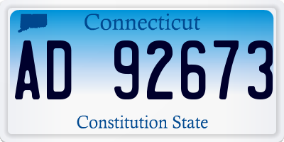 CT license plate AD92673