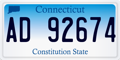 CT license plate AD92674