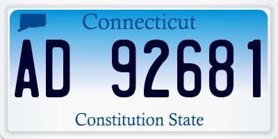 CT license plate AD92681