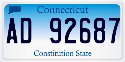CT license plate AD92687