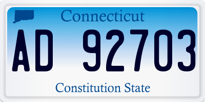 CT license plate AD92703