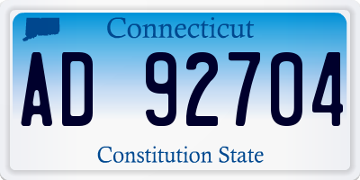 CT license plate AD92704
