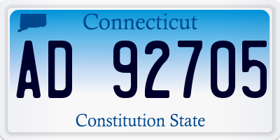 CT license plate AD92705