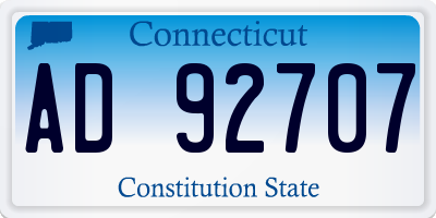 CT license plate AD92707