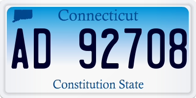 CT license plate AD92708