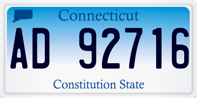 CT license plate AD92716