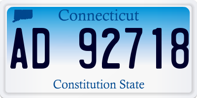CT license plate AD92718