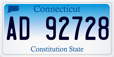 CT license plate AD92728