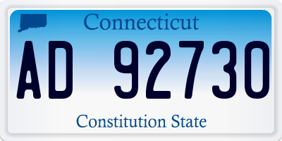 CT license plate AD92730