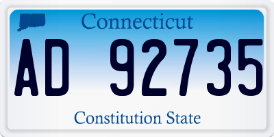 CT license plate AD92735