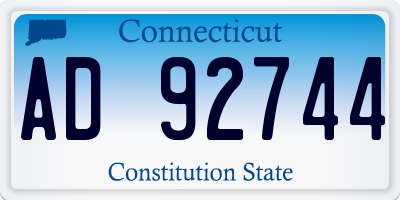 CT license plate AD92744