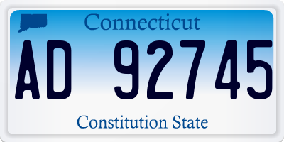 CT license plate AD92745